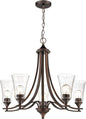 ML Lighting 1465-RBZ Five Light Chandelier, Bronze/Dark