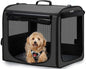 Dog Car Carrier Light Weight, 24×17.7×20.5in Dog Carrier for Cars Easy to Assemble, Dog Cars Crate Portable and Breathable, Foldable Pet Carrier for Outing, Dogs Travel Crate with Curtain Dark Gray