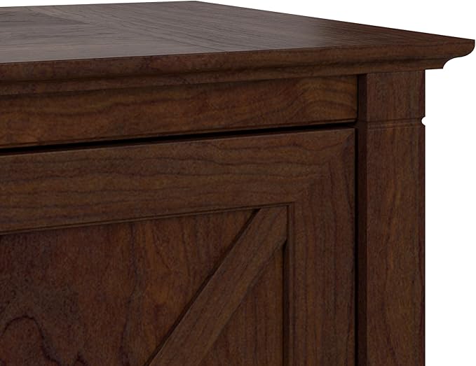 Bush Furniture Key West 2 Drawer Lateral File Cabinet in Bing Cherry