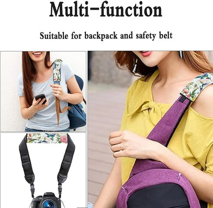 UNICEU Spring Flower Hummingbird Car Seat Belt Pads Cover, Neoprene Soft Car Seatbelt Shoulder Strap Covers Harness Pad for Car/Bag, 2 Packs