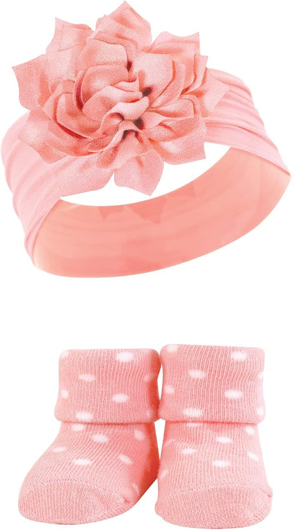 Hudson Baby Girl's Headband and Socks Giftset