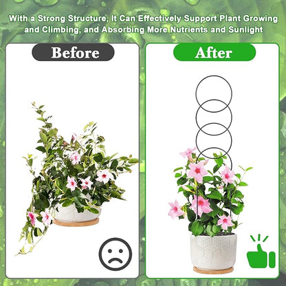 23Inch Outdoor Plant Trellis for Climbing Plants, Metal Garden Trellis for Potted Plants,Plant Stakes for Indoor Plants Accessories Hoya,Flower,Plant Support,Plant Gifts (23Inch-Circular)