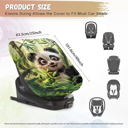 XYZCANDO Panda Print Baby Car Seat Shade Cover Cute Car Seat Cover Girl Newborn Waterproof Car Seats Heat Protector Keeps Your Toddler Baby Seat at a Cool Temperature Gift for Friends