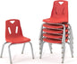 Berries Jonti-Craft 8148JC6008 Stacking Chairs with Chrome-Plated Legs, 18" Height, Red, Pack of 6