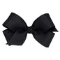 Wee Ones Baby Girls' Mini Classic Grosgrain Hair Bow on a WeeStay Clip w/Plain Wrap Center - Black,One Size
