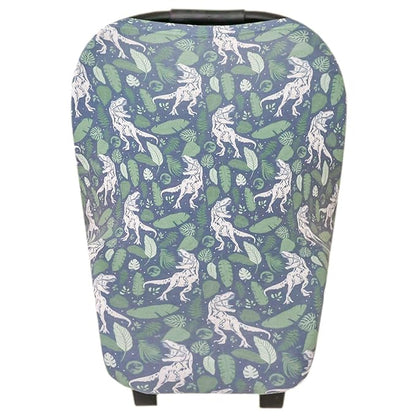 Copper Pearl Baby Car Seat Cover Canopy and Nursing Cover Multi-Use Stretchy 5 in 1 Gift 'Jurassic Park' - One Size