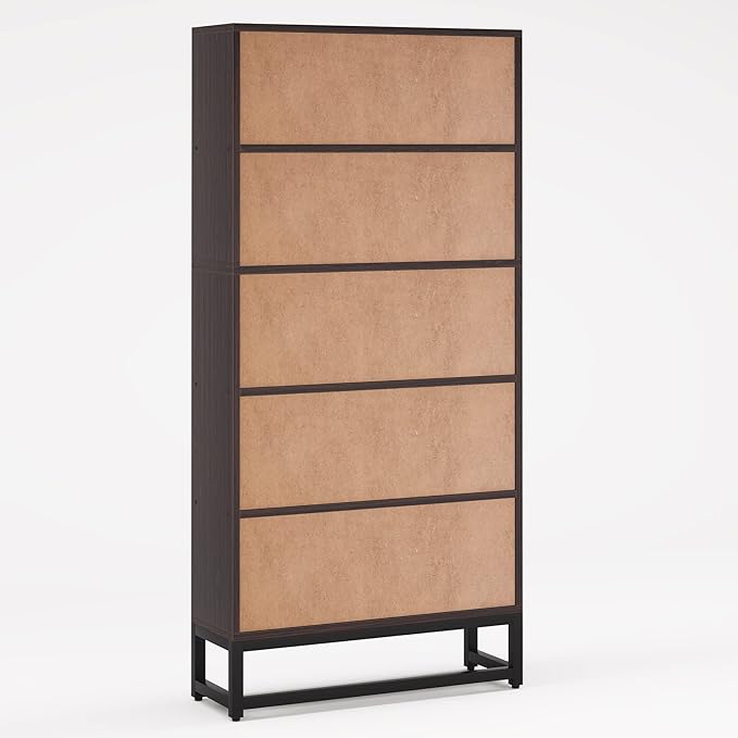 Tribesigns Tall Bookcase and Bookshelf, 70.8” Large Bookcases Organizer with 5-Tier Storage Shelves, Heavy Duty Free-Standing Library Bookshelf Shelving Unit for Living Room, Bedroom (Sandalwood)