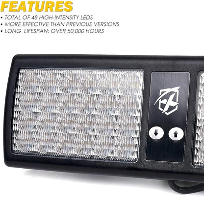 Xprite Blue LED Visor Strobe Flashing Lights Sunshield Hazard Warning Light for Law Enforcement Emergency Vehicles Trucks Cars