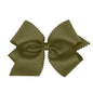 Wee Ones Girls' Classic Grosgrain Hair Bow with Scalloped Edges, No-Slip Hair Clip, Handmade, Sage, King
