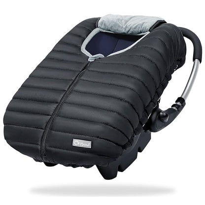Orzbow Car Seat Cover Baby, Winter Car Seat Cover for Infant Boys & Girls, Warm Carseat Covers Baby with Plush Lining for Cold Weather, Waterproof, Universal Fit, Newborn Essentials, Black