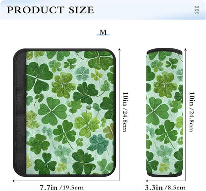 2 Pack Seatbelt Covers Seat Belt Cover Pad for Adults Boys Girls Car Seat Strap Covers Pads Cushion Universal Shoulder Strap Pad Protector for Backpack Camera Bag 6.5 Inch Green Nature St Patrick Clov