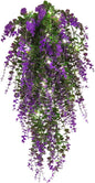 Artificial Hanging Plants with Lights Fake Monkey Plants Wall Decor Fake Outdoor Hanging Plants Hanging plants for Room Wedding Proch Yard Outdoor Home Wall Kitchen Bathroom Indoor Decoration(Purple)