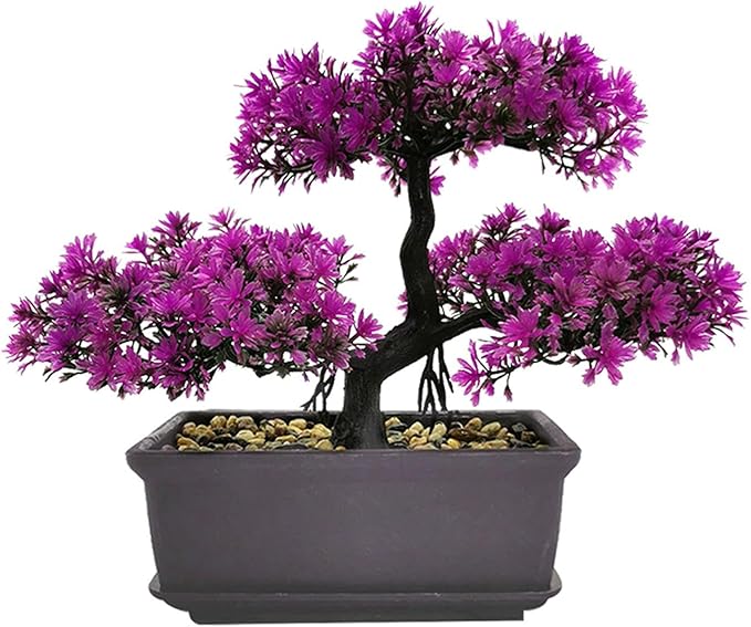 iayokocc Artificial Bonsai Tree, Juniper Faux Plants, Indoor Small Fake Plants Decor for Home Bedroom Office Desk Farmhouse Decor