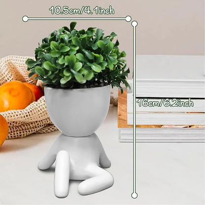 Zerzsy Desktop Plant for Women Office Decoration Fake Plant Succulents Plants Artificial for Home Bathroom Living Room Office Decor Small Fake Plants Decor for Bedroom and Bathroom - Set of 1