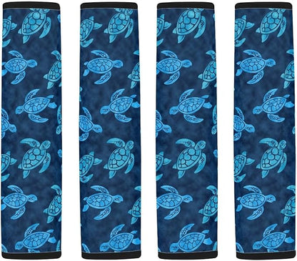 AFPANQZ Blue Sea Turtle Auto Seat Belt Cover Pads for Men Women 2 Piece Safety Seatbelt Pad Cushion Universal Fit for Truck Van Sedans SUVs Bohemian Red Shoulder Strap Pads