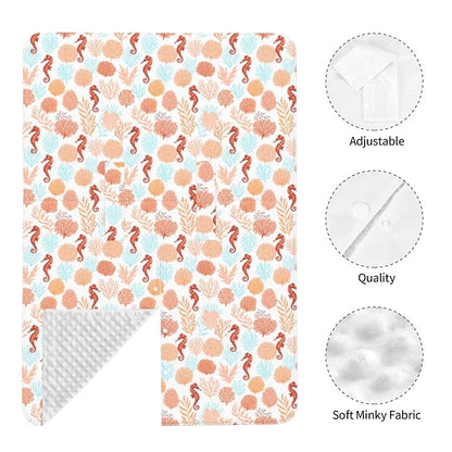 Tropical Pattern Corals Sea Horse Baby Car Seat Canopy Nursing Cover for Newborn Car Seat Breastfeeding Covers Blanket Newborn Shower Gift