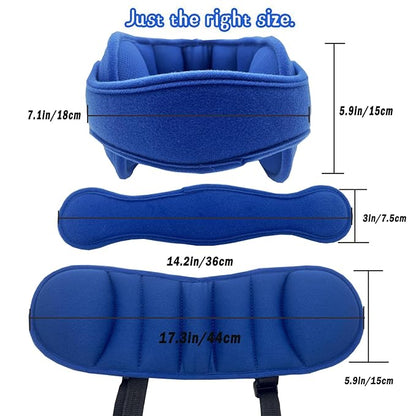 Adjustable Baby Head Support for Car Seat Soft Neck Relief Fit 1-4 Year-Old Toddlers Blue
