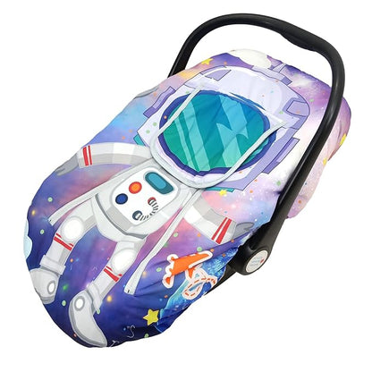 Cute Cartoon Infant Car Seat Covers, Soft Warm Breathable and Windproof Canopy for Baby Car Seat (Cute Astronaut)