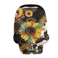 Wanyint Sunflower Cow Print Car Seat Covers Canopy Covers for Babies,Added Privacy for Breastfeeding,Baby Car Seat,Breathable Nursing Cover for Carrier Stroller