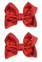 3 Inch Baby Girl Hair Bows Clips Hairpin Headwear Little Teen Toddler Girls Kids Teens Toddlers Hair Accessories - Set of 2 (Red)