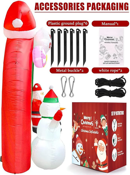 EBANKU 10 FT Christmas Inflatable Santa Claus Snowman Rainbow Archway Decorations with Build-in LEDs, Holiday Inflatables Decorations for Party Indoor, Outdoor, Lawn, Garden Decor