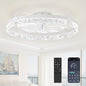LEDIARY 24 Inch Low Profile Ceiling Fans with Lights and Remote, Flush Mount Fandelier Ceiling Fan, 3000K-6000K Dimmable LED Fan Light, White Modern Ceiling Fans with Lights for Bedroom
