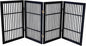 Pet Dog Gate Strong and Durable Freestanding Folding Acacia Hardwood Portable Wooden Fence Indoors or Outdoors by Urnporium (Black Pet Gate, 4 Panel 30" Tall)