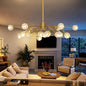 Depuley Modern Gold Sputnik Chandelier: 18-Light Large Crystal Glass Chandelier for Living Room - Kitchen Island Light Fixture Mid Century Hanging Lamp for Dining Room (Included G9 Bulbs)