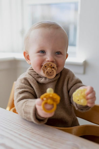 BIBS Boheme Glow in The Dark Soother 2-Pack. BPA Free. Round Latex, Size 1 (0-6 Months), Sage Glow/Cloud Glow