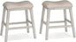 Signature Design by Ashley Skempton Modern 24" Counter Height Upholstered Barstool, 2 Count, Whitewash
