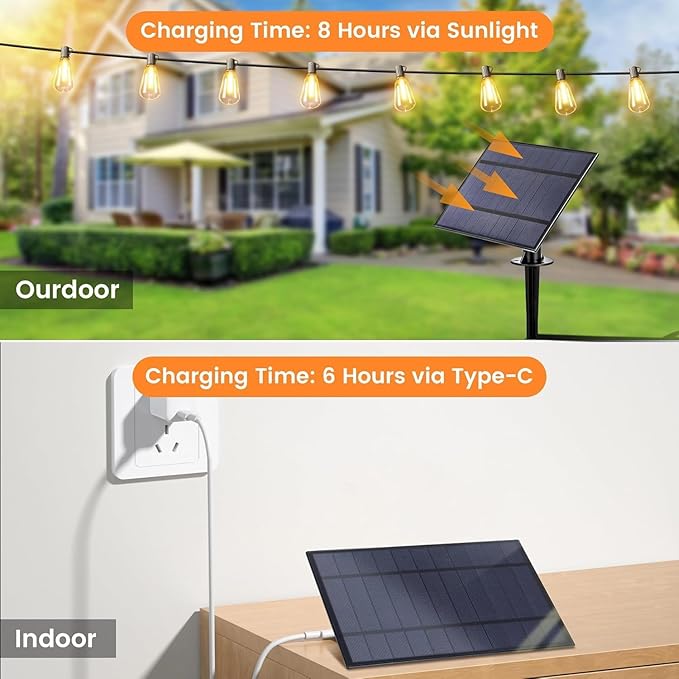 OHLUX 120FT Solar String Lights Outdoor with Remote, 2200K Soft Warm Patio Lights with 52 Shatterproof Tear-Drop LED Filament ST38 Bulbs, Dimmable Outside Edison Hanging Light for Backyard Deck Roof