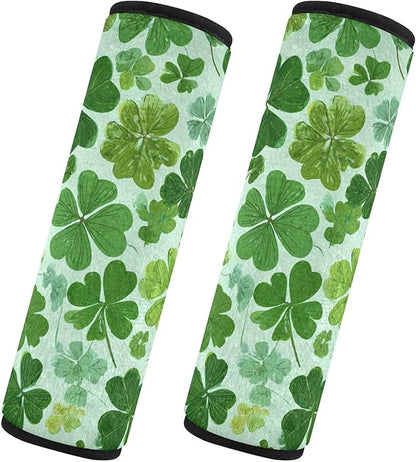 2 Pack Seatbelt Covers Seat Belt Cover Pad for Adults Boys Girls Car Seat Strap Covers Pads Cushion Universal Shoulder Strap Pad Protector for Backpack Camera Bag 6.5 Inch Green Nature St Patrick Clov