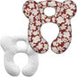 Baby Travel Pillow, Upgrade U-Shape Infant Pillow for Car Seat Pushchair and Stroller, Soft Comfortable Sleep Cushion for Kids Newborn and Toddler -Flower Red