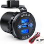 Nilight Dual USB Socket PD Type C and QC3.0 12V 24V Car Outlet ON Off Touch Switch Fused Wire Kit for Cars Trucks RVs Campers