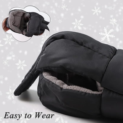 Zsedrut Stroller Gloves Universal Winter Anti-Freeze Stroller Mittens Water Repellent Hand Warmer Muff Fleece Lined,Winter Stroller Accessories (Black)