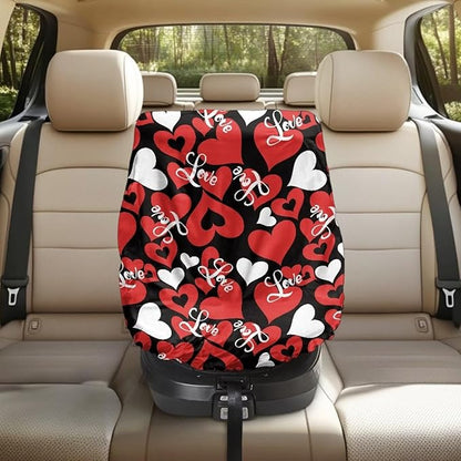 Valentines Day Car Accessories Car Seat Cover Baby Car Seat Sun Shade Cover with Red Heart Print, Tear-Resistant Baby Seat Covers Keep Baby Cool and Child Safety for Travel, Easy to Install