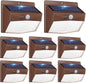 Peasur Solar Outdoor Lights, [8 Packs] Motion Sensor Security Lights with 3 Lighting Modes Wall Lights Waterproof Solar Powered Lights for Garden Yard, Brown