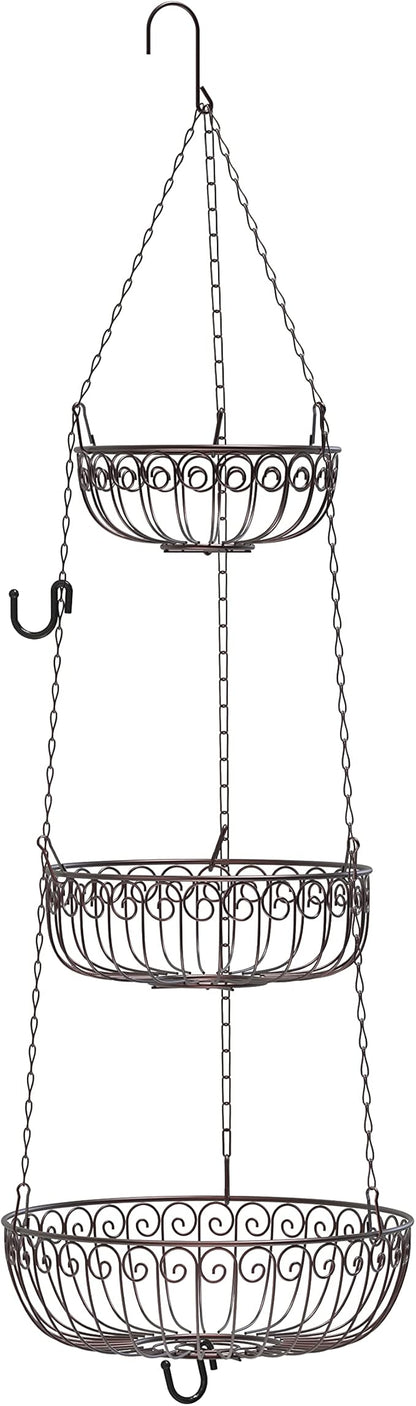 Simple Houseware 3-Tier Fruit Hanging Basket