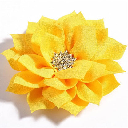 Ivory+Yellow Girl Baby Flower Headbands Rhinestone Flower Princess.(FD83) (Ivory+Yellow)