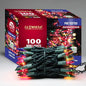 Green Wire,Multicolor,Incandescent Bulb 100 Mini String Lights for Indoor Christmas Tree Garland Birthday Wedding Party Festival Easter Decoration