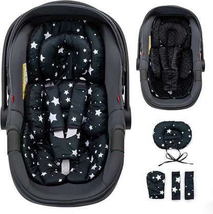 THE KENKYO Infant Insert with Extra Headrest, Adjustable Baby Car Seat Head Support with Shoulder Pads Set, Breathable Air Mesh Car Seat Insert for Newborn