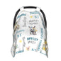 Personalized Winter Baby Car Seat Cover with Name Rhinoceros Car Seat Cover for Baby Seat or Stroller Custom Infant Car Seat Covers Rhino Minky Blankets Nursing Cover Breastfeeding Scarf