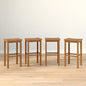 Grain & Grove Smith Collection Set of 4 Solid Wood Bar Stools, 30 inch Saddle-Seat Bar Chairs, Backless, Heavy-Duty Construction, Footrest Support, for Kitchen Islands, Home Bars, and Counters, Pecan