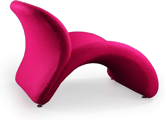 Manhattan Comfort Rosebud Modern Accent Chair Upholstered in Wool Blend, Ideal for Pop Living Room Usage, Abstract Lounge Seat with Metal Legs, Fully Assembled, Set of 1, Fuchsia
