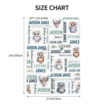 Personalized Baby Car Seat Cover Winter Custom Minky Carseat Cover Boy Girls with Name Owl Carseat Canopy Customized Car Seat Canopy Infant Carrier Covers Nursing Cover Toddler Blanket