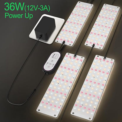 TONYFUL Grow Lights for Indoor Plants, 40W LEDs Plant Lights for Indoor Growing, 360 LEDs Full Spectrum Grow Lights for Seed Starting, Led Grow Light with 3/9/12H Timer,10 Dimmable Levels (4pcs)
