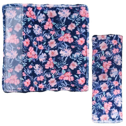 Baby Car Seat Belt Covers, Floral Stroller Seat Strap Covers, Car Seat Straps Shoulder Pads for Girls Boys, Minky Seat Belt Protectors for Car Seats/Pushchair, for Kids Newborn Infants Toddlers