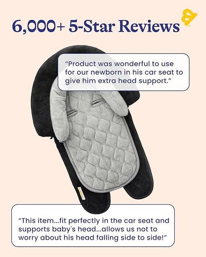 GoldBug Baby & Toddler 2-in-1 Car Seat Head Support - Plush Black
