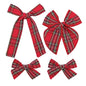 Set of 4 Tartan Red Bow Hair Clips for Little Girls Toddler Baby Mom Women Hair Barrettes Accessories 3 Styles Bows School Uniform Plaid Bows