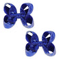 6 Inch Royal Blue Sparkly Glitter Sequin Hair Bows for Girls Toddlers Kids Children Teenage (2PCS)